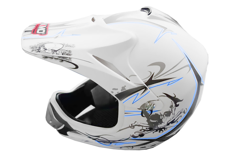 Casco Tipo Cross MONSTER Blanco – KMMOTOSHN