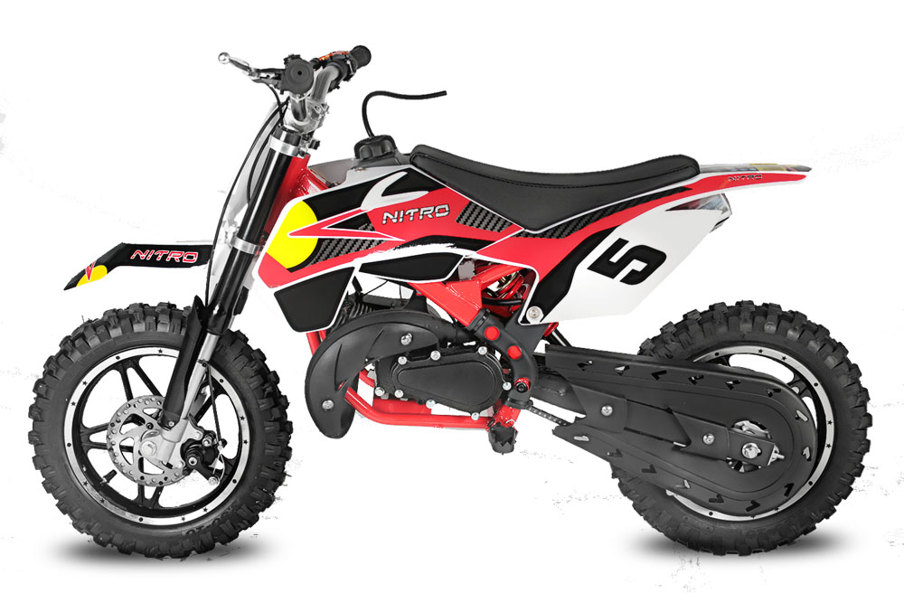 Dirt Bike 49 cc Easy Starter 3 Stufen Drehgas Drossel Sportauspuff