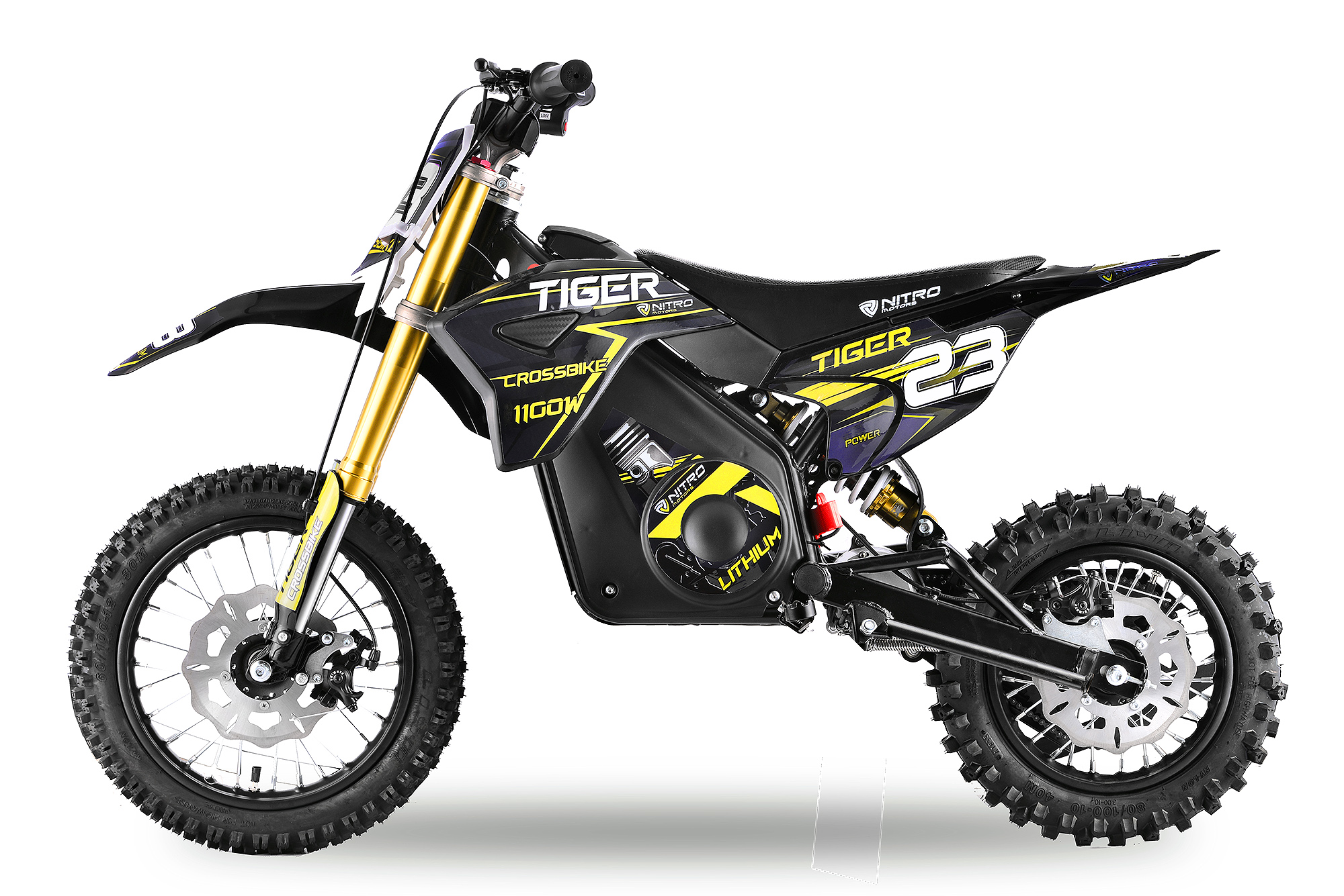 Nitro Motors Tiger Deluxe Eco Dirtbike 1100W 36V 12/10 Zoll Lithium Akku 13Ah Elektro Crossbike