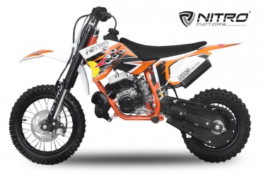 NITRO Motors 50cc NRG50 RS Racing Dirtbike 12/ 10 Zoll 2 Takter mit Kickstarter