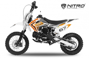 Nitro Motors Storm V2 125cc Dirtbike 14/12 Zoll Semi-Automatik Kickstart Crossbike