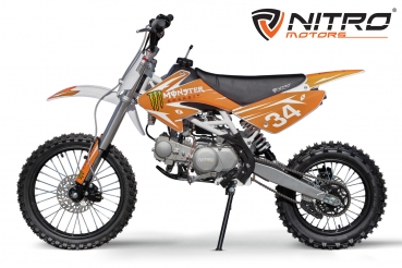 NITRO MOTORS 140cc midi Kinder Dirtbike Drizzle  17/14" 4-G Manuell