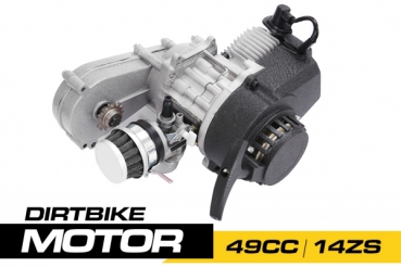 49cc Dirtbike Motor 14ZS/ 2 Takt Motor mit Getriebe Schwarz 14 Zahn Spare Part