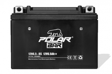 Polar Bär AGM Batterie 12N6.5-BS 12V 6.5Ah wartungsfrei Starterbatterie