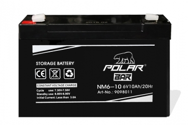 Polar Bär AGM Batterie NM6-10 6V 10Ah 20Hr wartungsfrei Powerbatterie