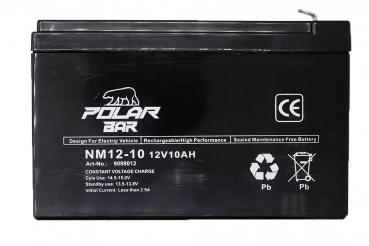 Polar Bär AGM Batterie NM12-10 12V 10Ah 20Hr wartungsfrei Powerbatterie