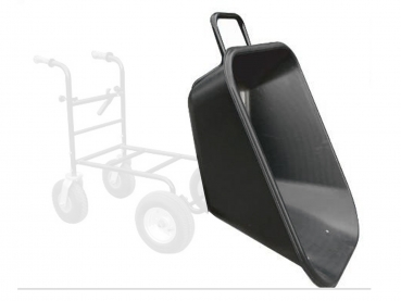 Preview: Polarbear Powercat Elektro Schubkarre 350W |24V | 4-Rad | inkl. 160L Wanne  (9150003)