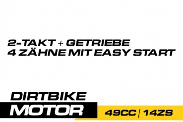NITRO 49cc Dirtbike Motor 14ZS|2 Takt+Getriebe|14 Zähne  Easy Start