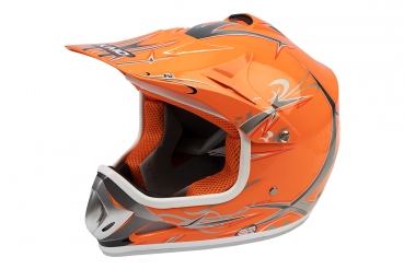 KIMO Kinder Motorrad Crosshelm Sport Orange