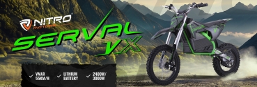 NITRO Serval VX 2000W Kinder E-Dirtbike 60V20Ah 14"12"