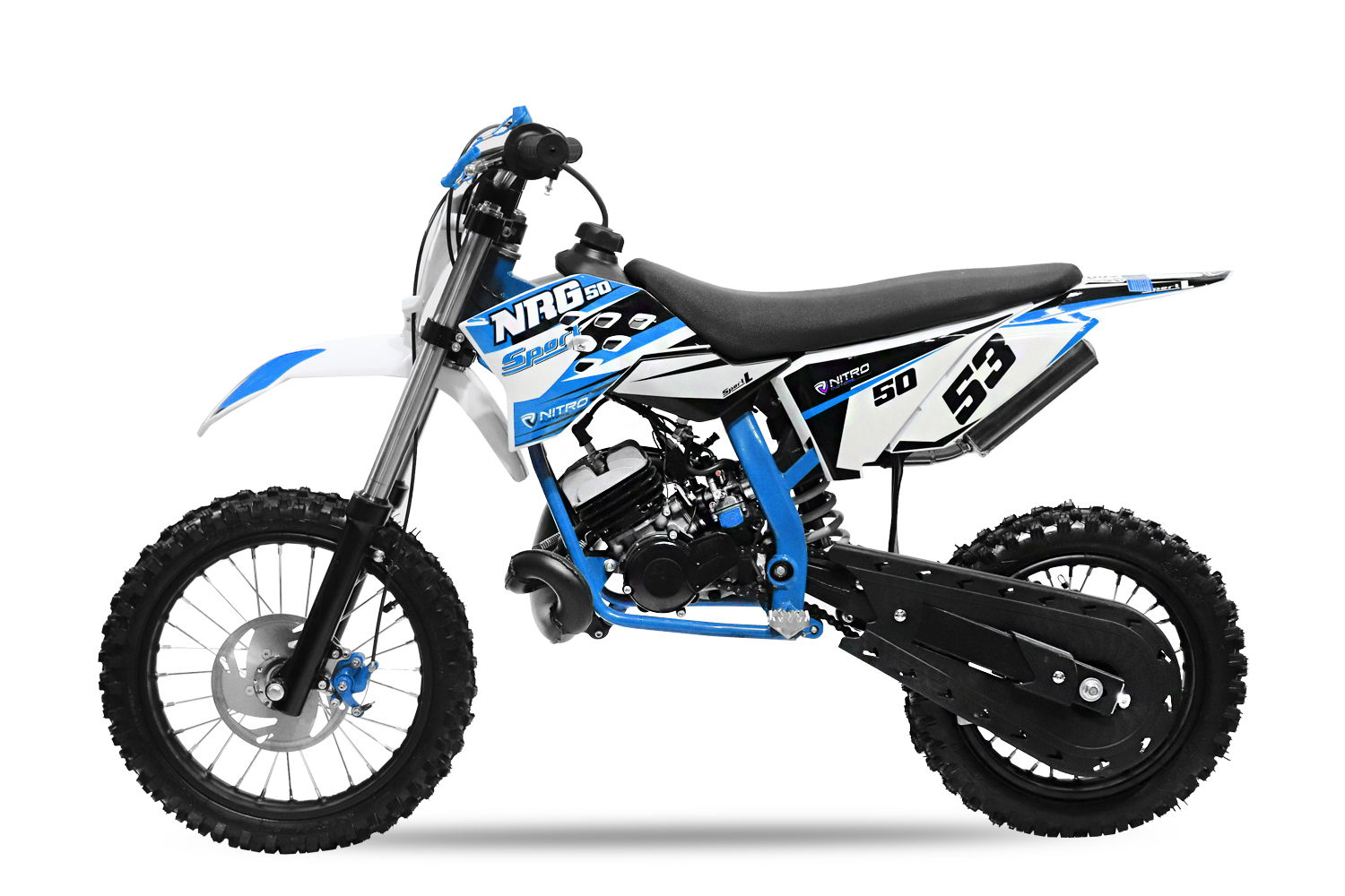 NITRO Motors 50cc NRG 50 14"/12" Neues Design Cross Bike Rennauspuff Dirt
