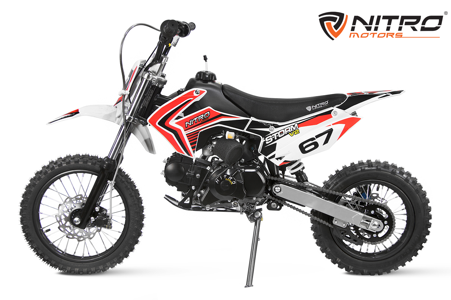 Nitro Motors Storm 125cc Dirtbike 14/12 Zoll Semi-Automatik Kick und E-Starter Crossbike