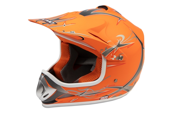 KIMO Kinder Motorrad Crosshelm Sport Orange-Matt