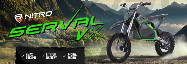 NITRO Serval VX 2000W Kinder E-Dirtbike 60V20Ah 14"12"